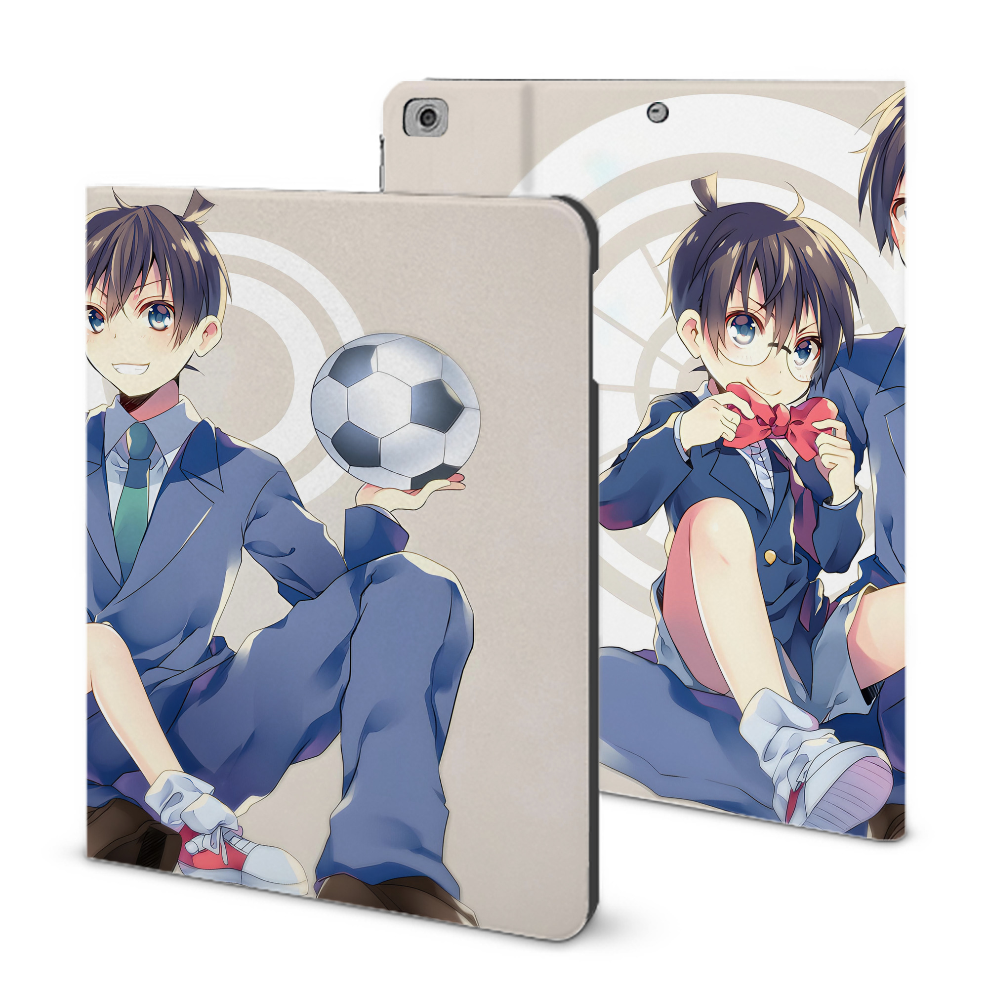 （画像用） 名探偵コナン Detective Conan IPad ケース ブック型 PUレザー TPU 耐衝撃 軽量 薄型 ペン収納なし 全面保護 IPad 各モデル対応